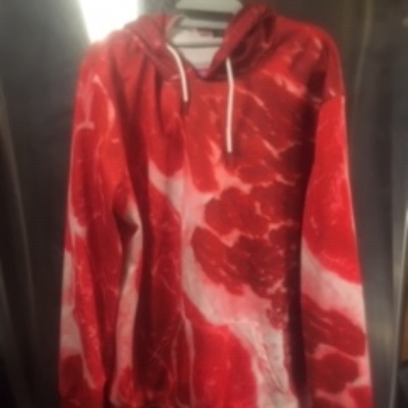 raw meat sweatshirt